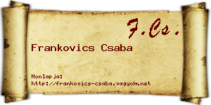Frankovics Csaba névjegykártya